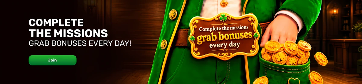 Complete daily missions and grab bonuses at Patrick Spins